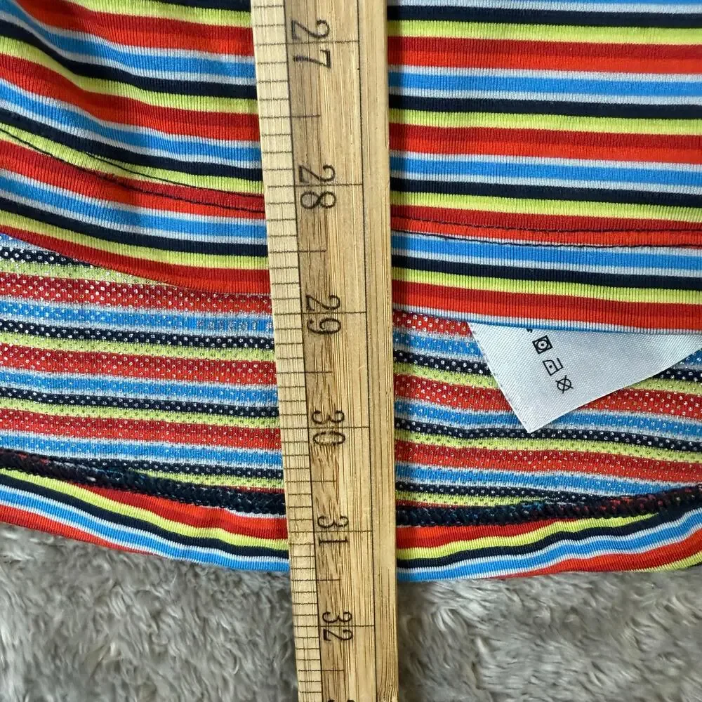 Columbia Men's Baselayer Midweight Long Sleeve Top Shirt Red Multi Stripe L